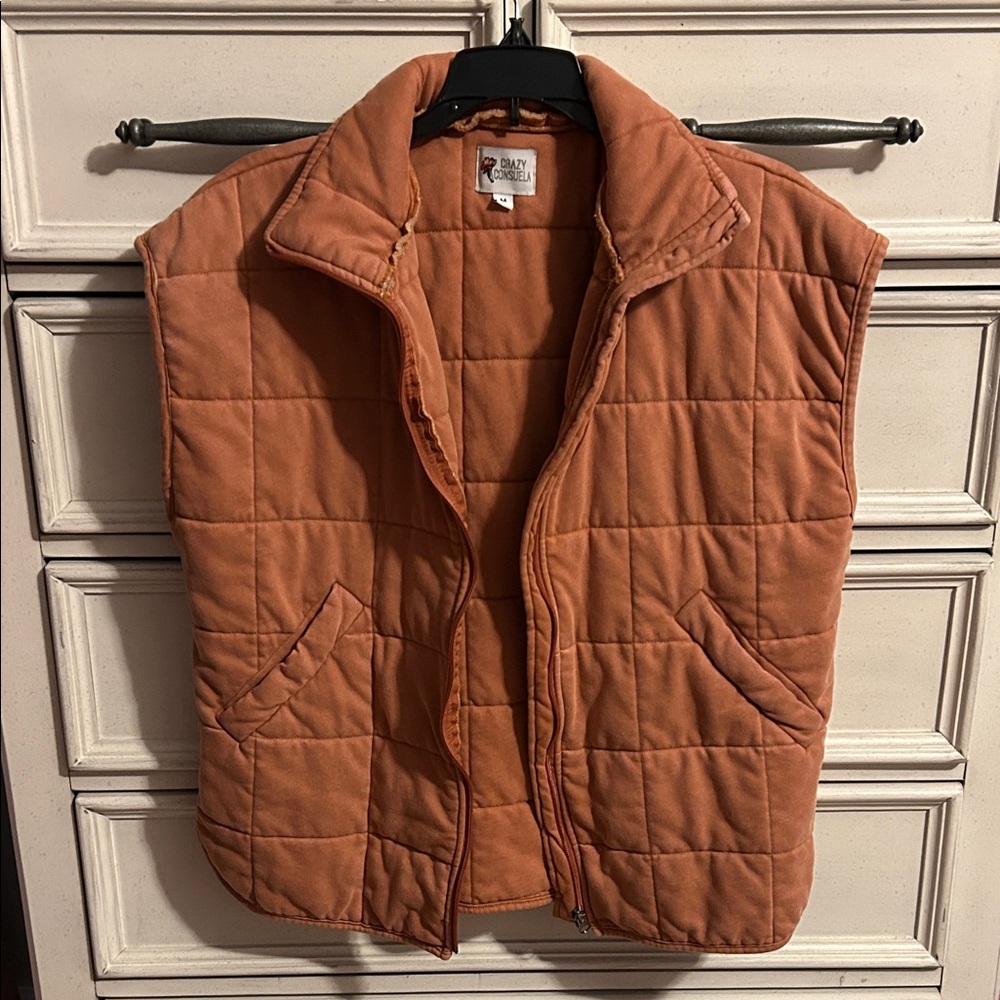 Crazy Consuela Quilted Vest size medium, brand new, worn once